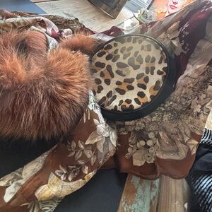 Eric Javits Leopard Round Wristlet Bag Gold Tone Hardware #dopamineeric #crazy🆒💯